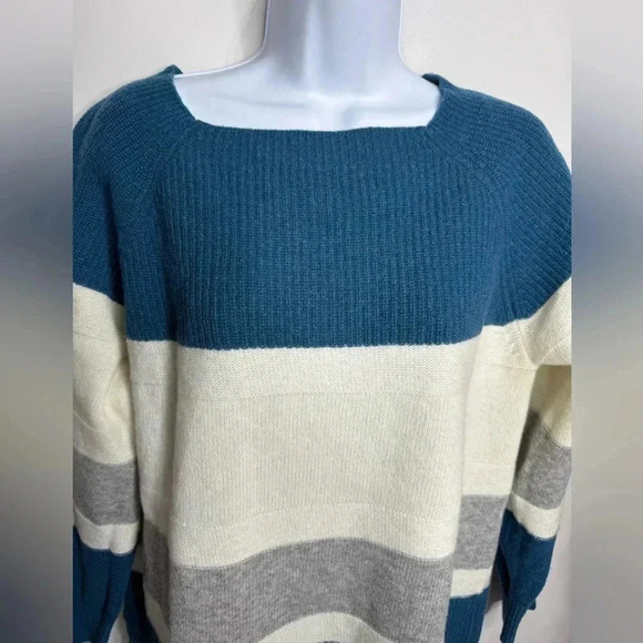 Barbour Oyster Knit Striped Wool Blend Made In Italy Sweater Sizd US 10 - Picture 3 of 7